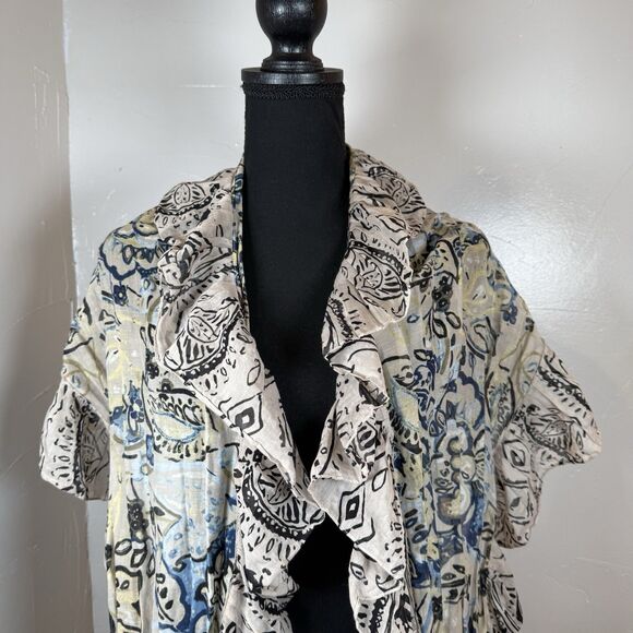 Chico’s Ruffle Floral Scarf Long Beachy Boho *FLAW* - Picture 2 of 13